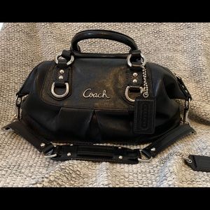 Black Leather Coach Ashley Bag